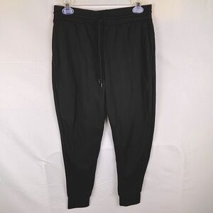 The North Face Womens Sz M High rise Jogger Sweat pants Black Stretch Pull-on